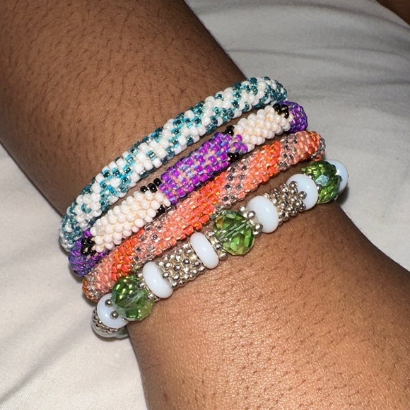 Vibrant Multicolor Beaded Bracelet Set - Picture 1 of 1